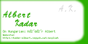 albert kadar business card